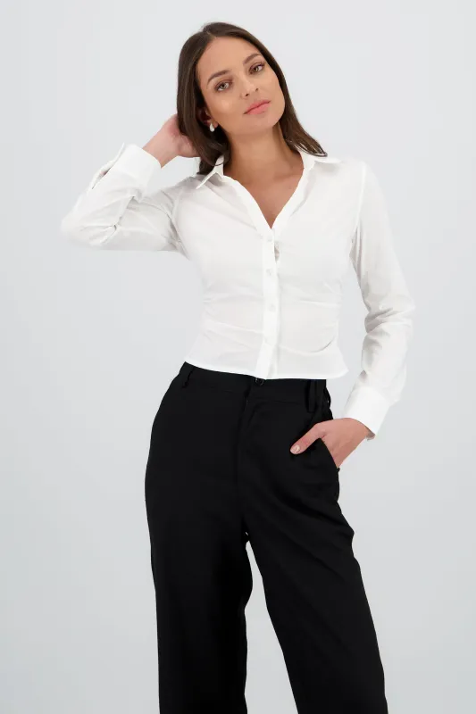 Camisa fruncida manga larga sold by Shasa