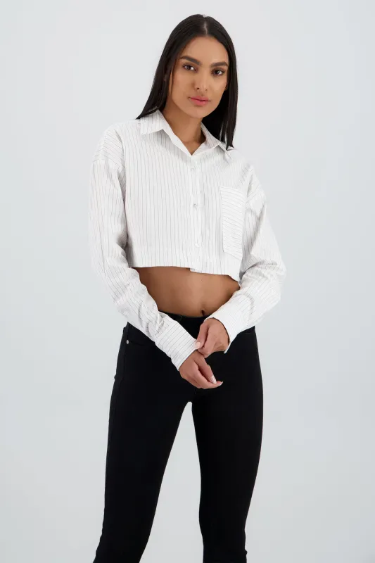 Camisa manga larga cuello detalle bolsa sold by Shasa