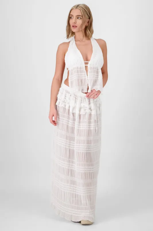 Falda maxi smock textura sold by Shasa