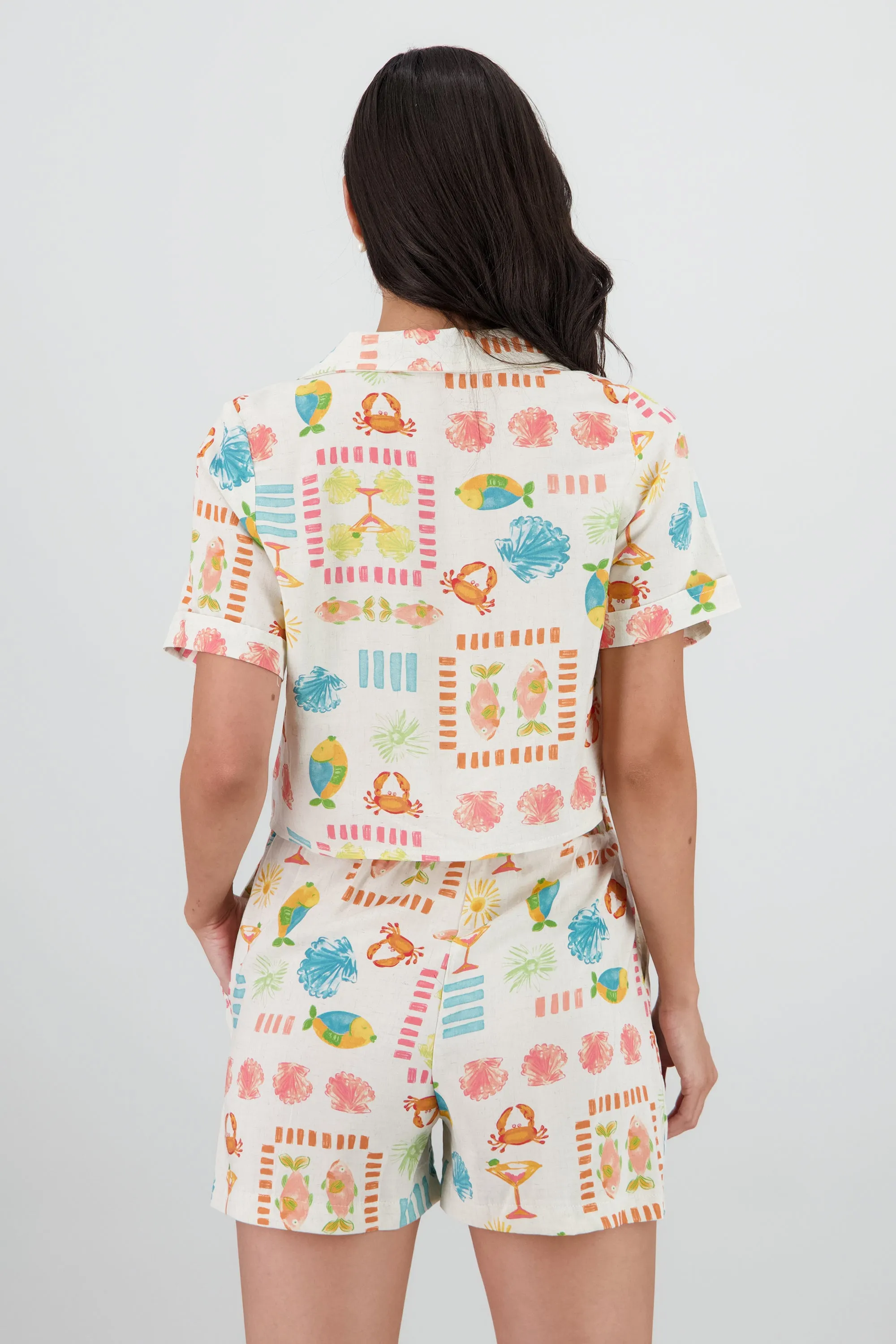 Camisa manga corta detalle cuello estampado sold by Shasa product image thumbnail 4