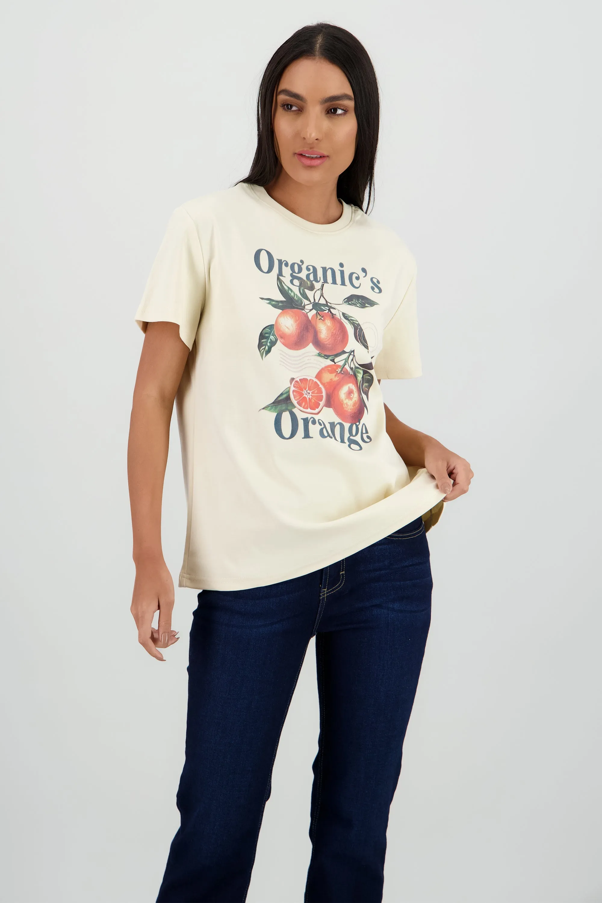 Playera manga corta oversize estampado naranjas sold by Shasa