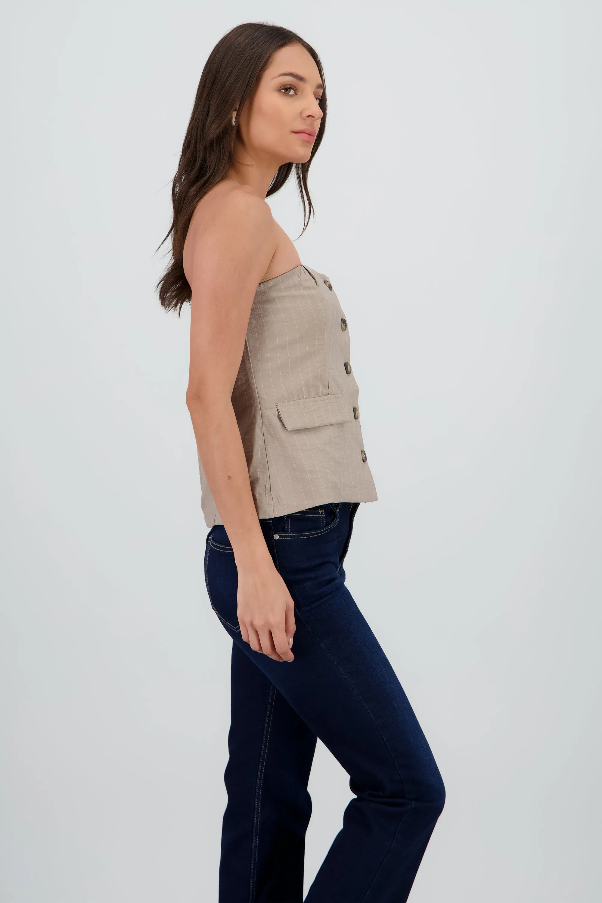 Top strapless rayas botones sold by Shasa product image thumbnail 3