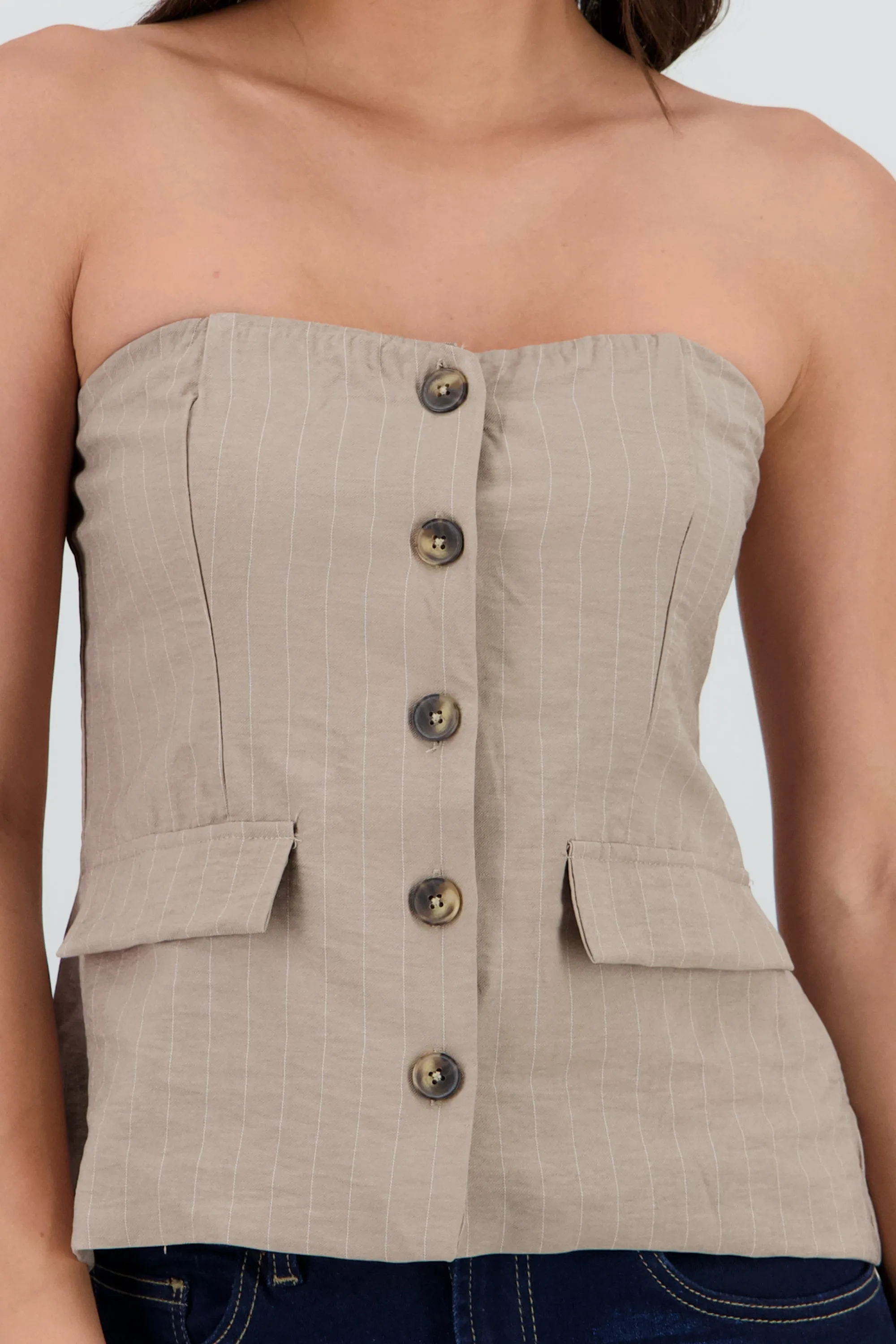 Top strapless rayas botones sold by Shasa product image thumbnail 5