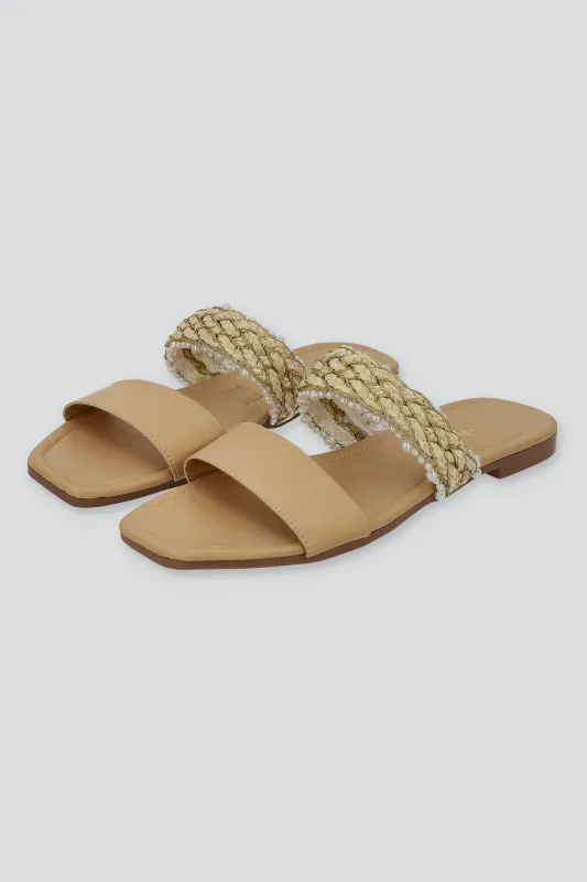 Sandalia tira trenzada brillos sold by Shasa