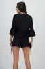 Blusa manga larga lazos detalle textura sold by Shasa