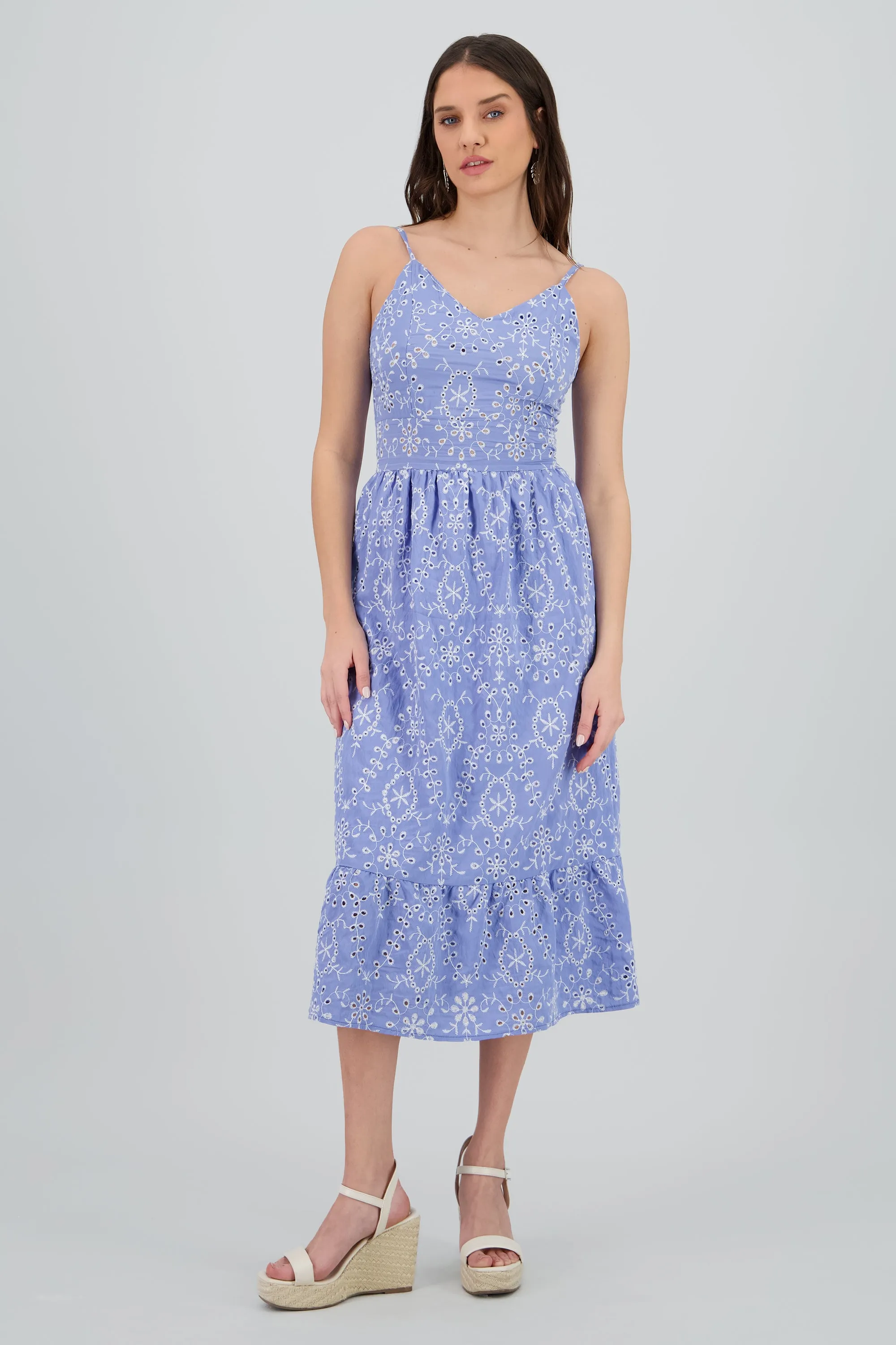 Vestido maxi tirantes eyelet sold by Shasa