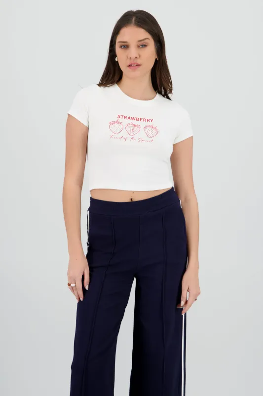 Top crop estampado fresas sold by Shasa