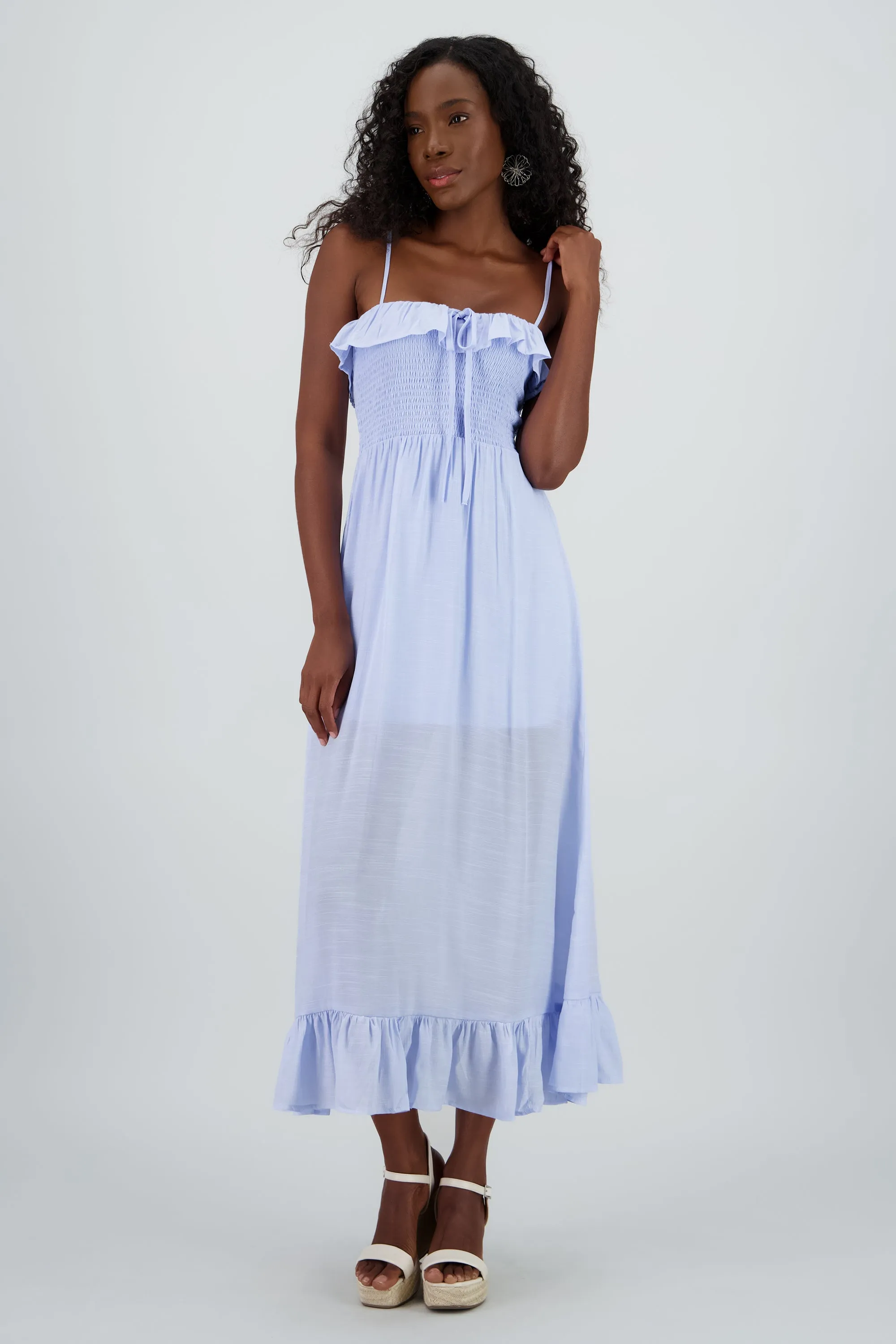 Vestido maxi olan con tirantes sold by Shasa