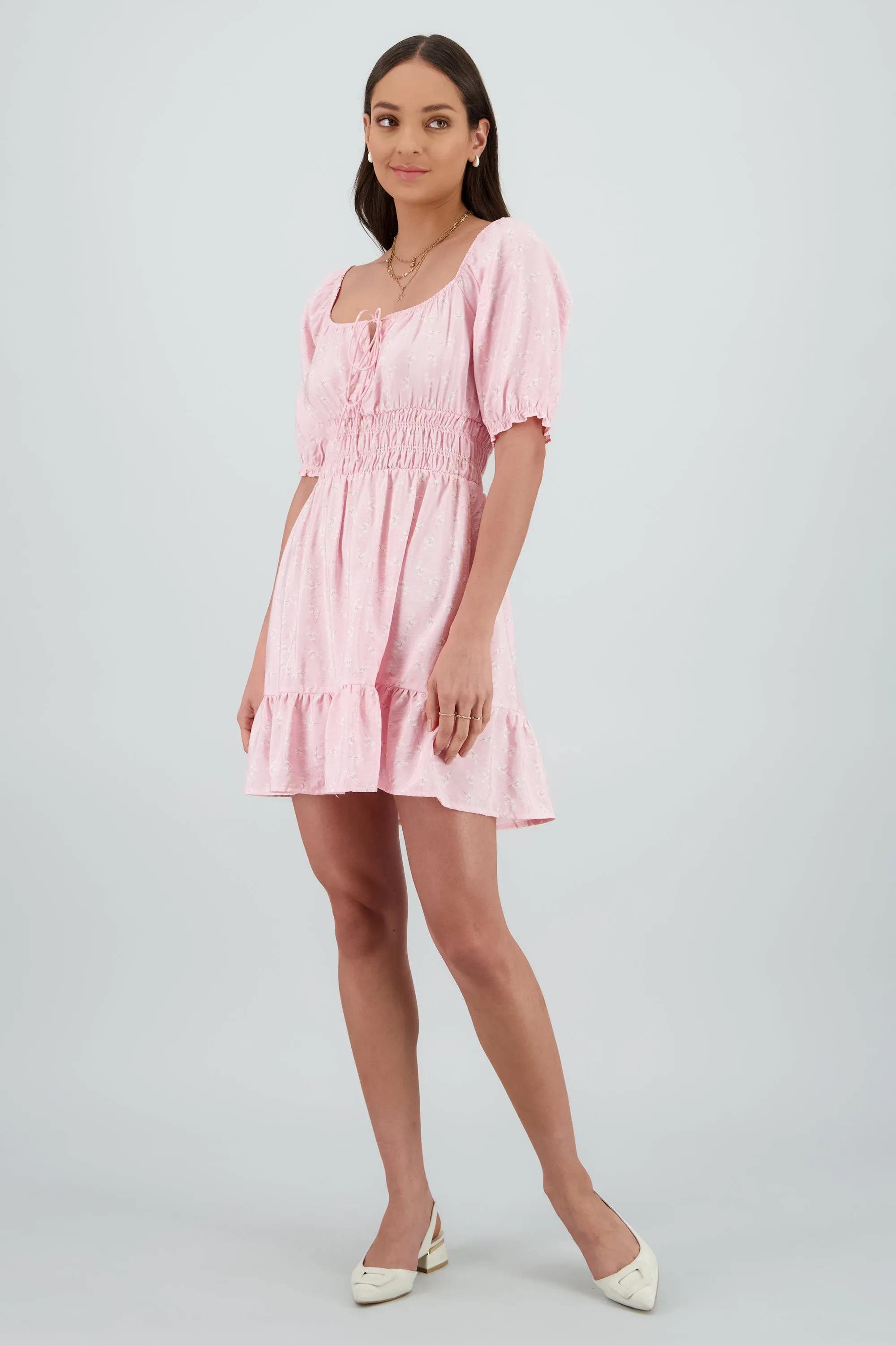 Vestido mini manga abullonada mini flores sold by Shasa product image thumbnail 2