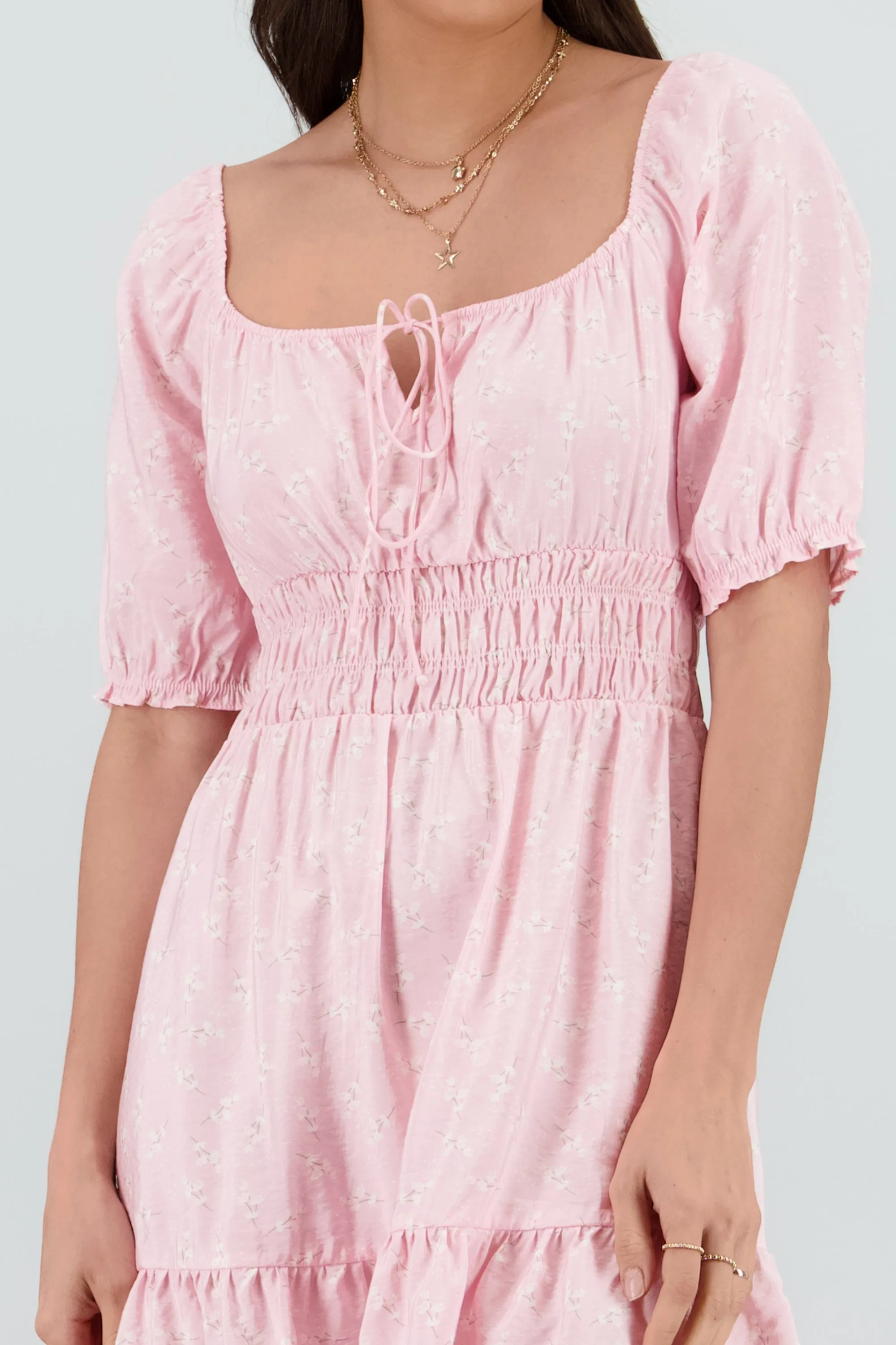 Vestido mini manga abullonada mini flores sold by Shasa product image thumbnail 5