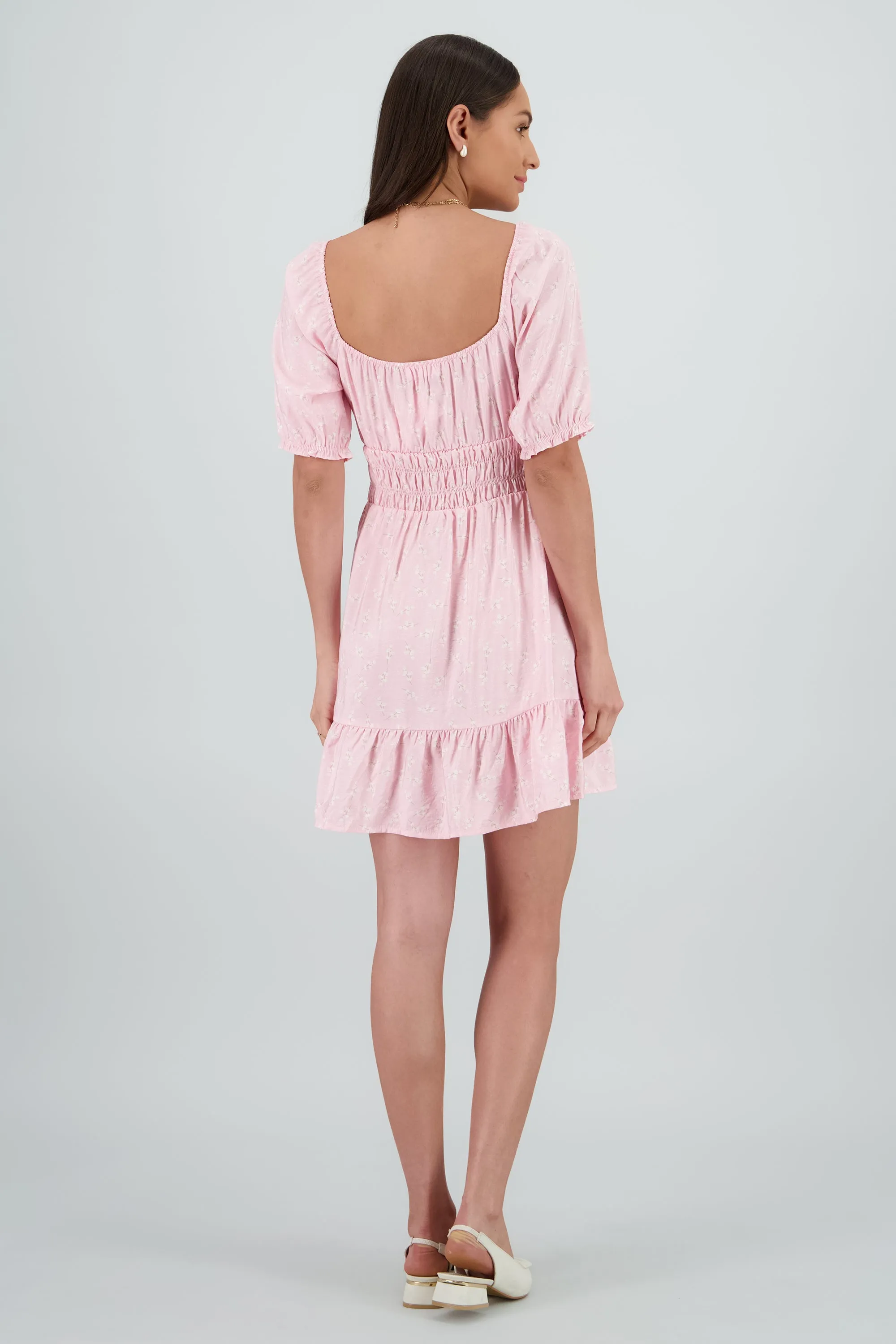 Vestido mini manga abullonada mini flores sold by Shasa product image thumbnail 4