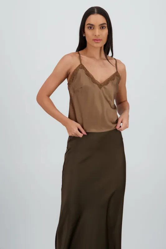 Blusa tirantes santin con detalle en encaje sold by Shasa