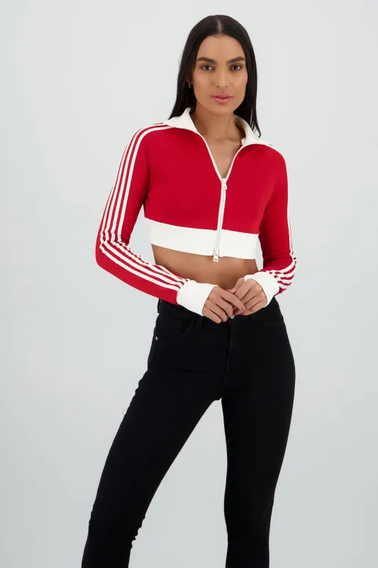 Sudadera deportivo crop detalle raya sold by Shasa