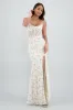 Vestido maxi de encaje con flores y varillas sold by Shasa
