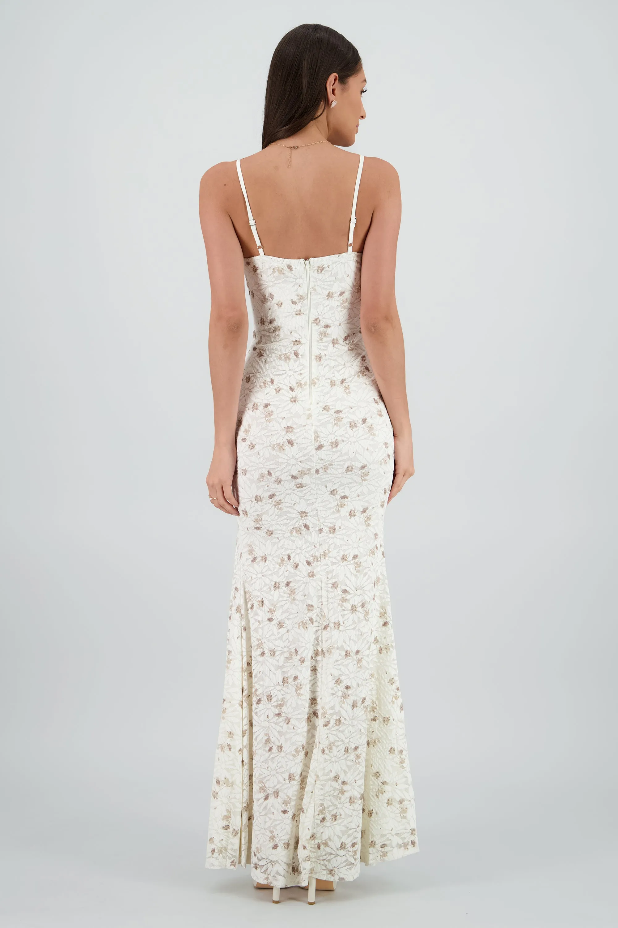 Vestido maxi de encaje con flores y varillas sold by Shasa product image thumbnail 4