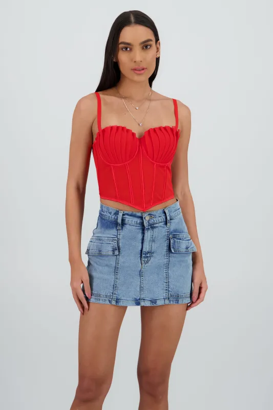 Corset varillas detalle plisado copas sold by Shasa