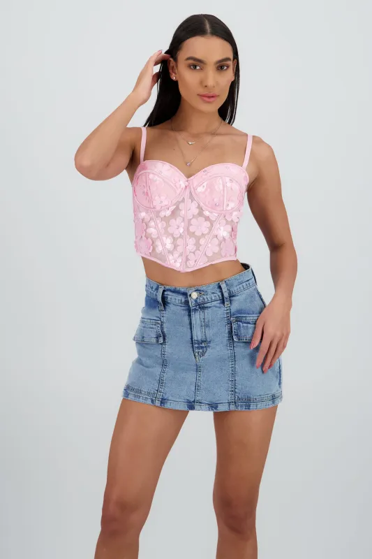 Corset varillas detalle flores sold by Shasa