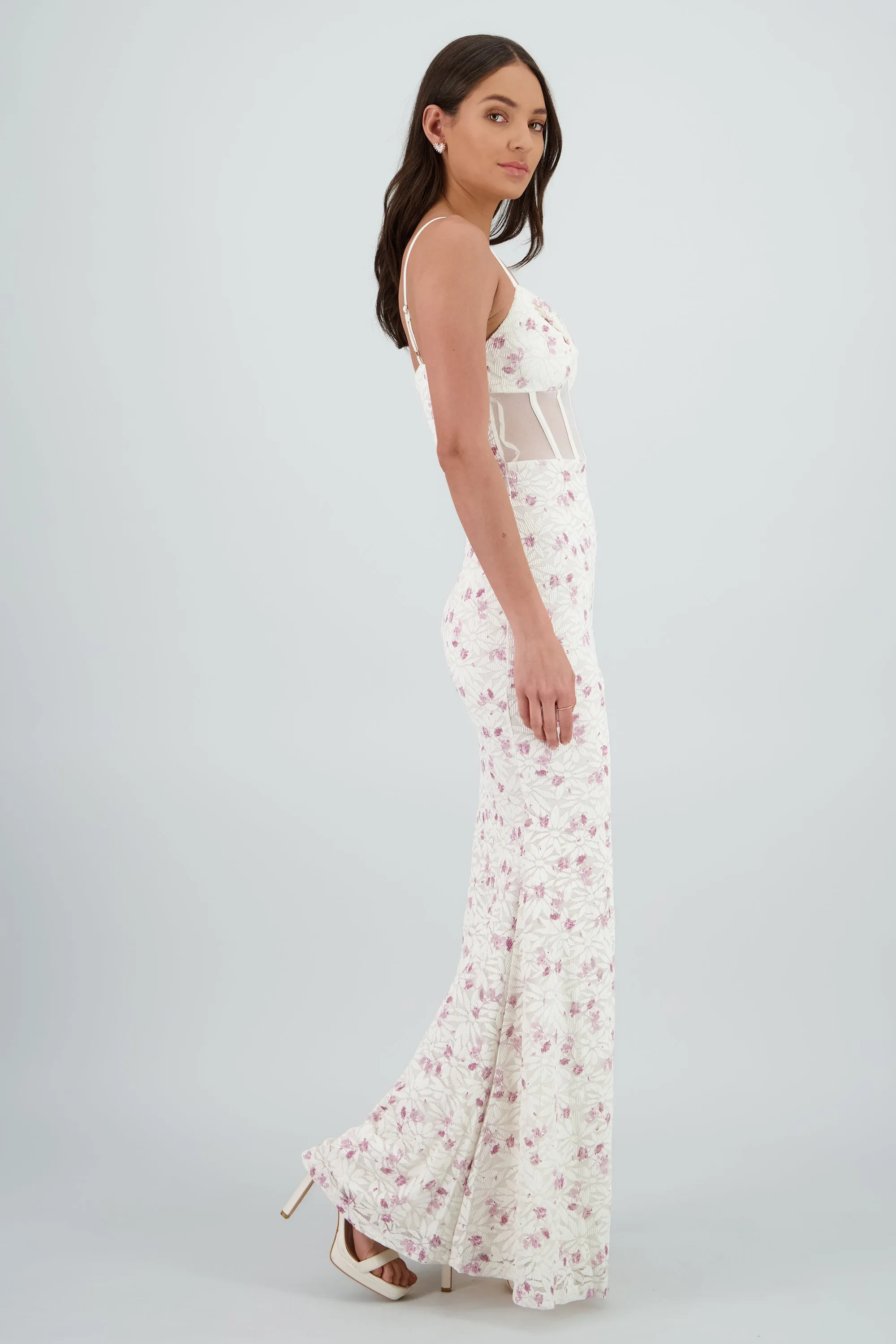 Vestido maxi de encaje con flores y varillas sold by Shasa product image thumbnail 3