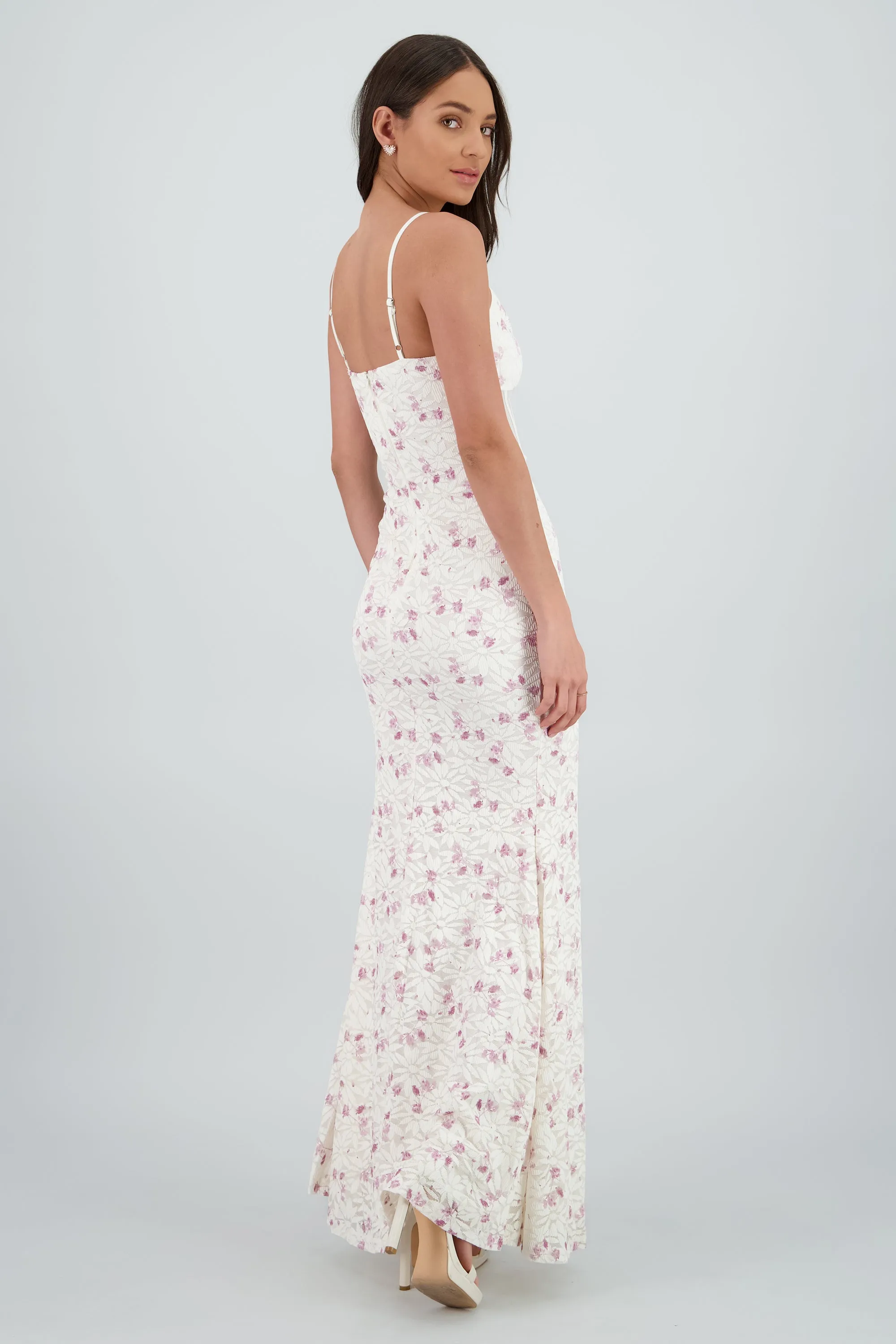 Vestido maxi de encaje con flores y varillas sold by Shasa product image thumbnail 4