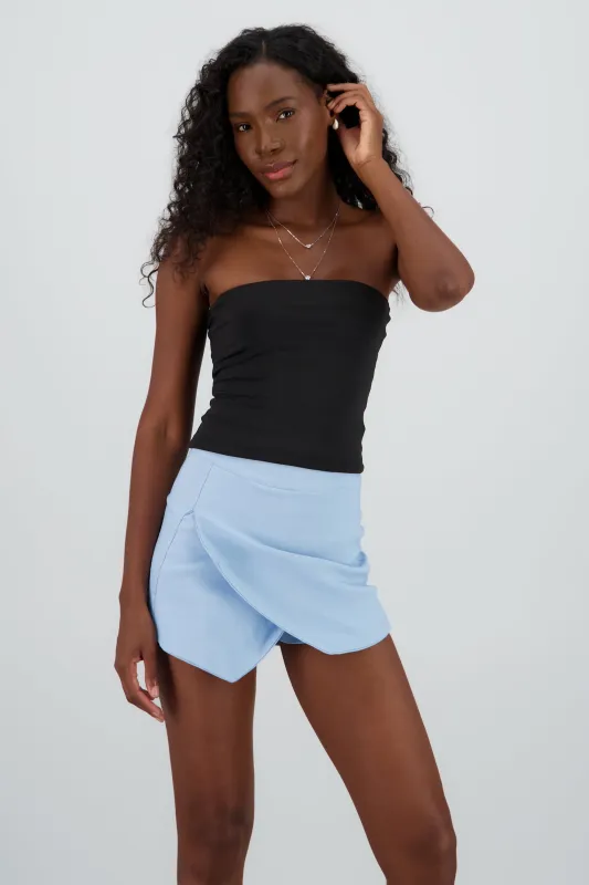 Top doble tela straplles cropped liso sold by Shasa