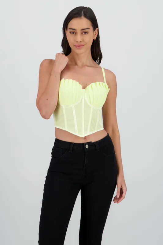 Corset varillas detalle plisado copas sold by Shasa