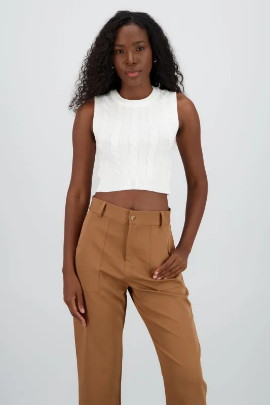 Top tejido corto sin mangas sold by Shasa