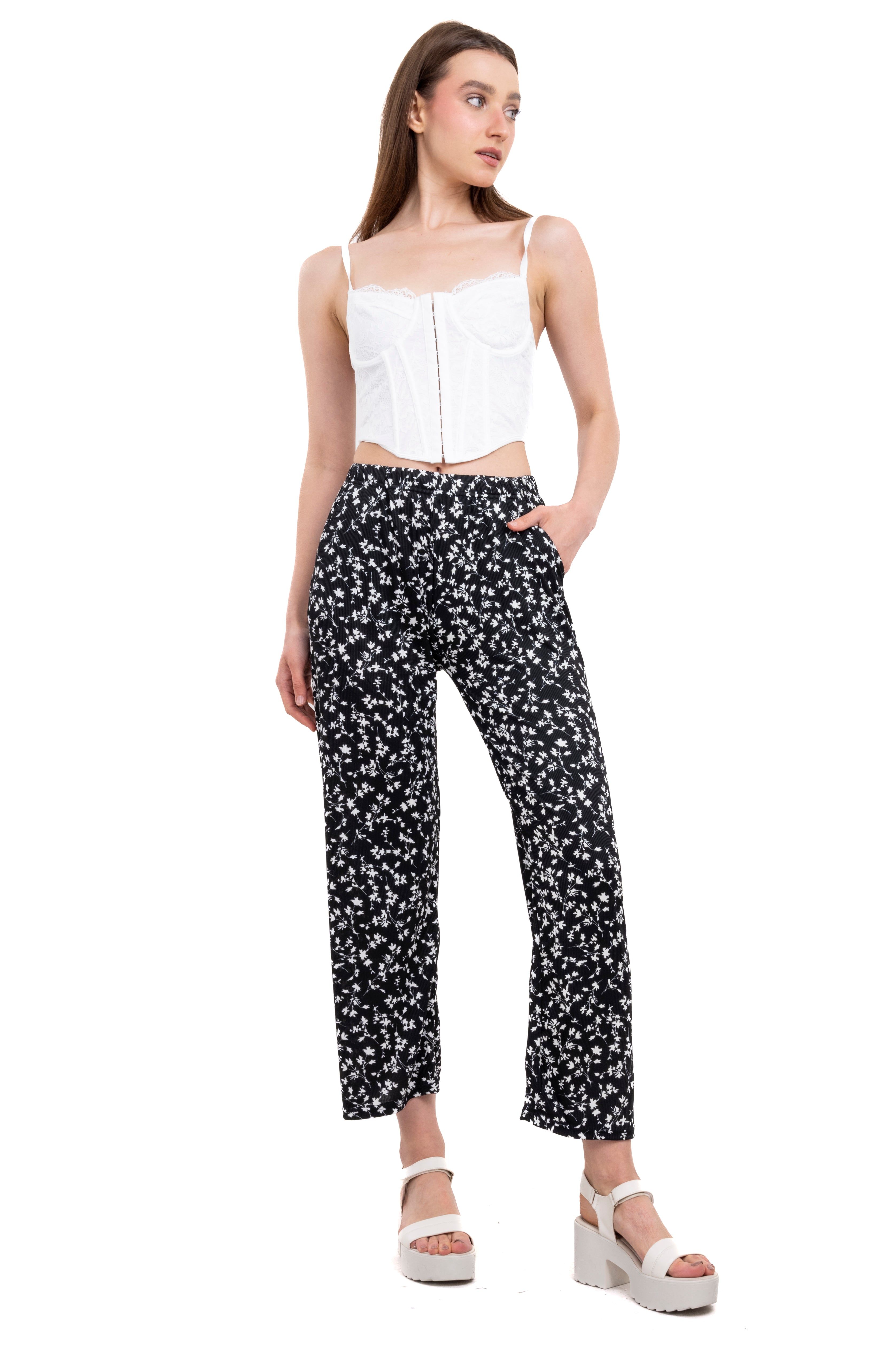 Pantalón straight cintura elástico flores sold by Shasa product image thumbnail 2