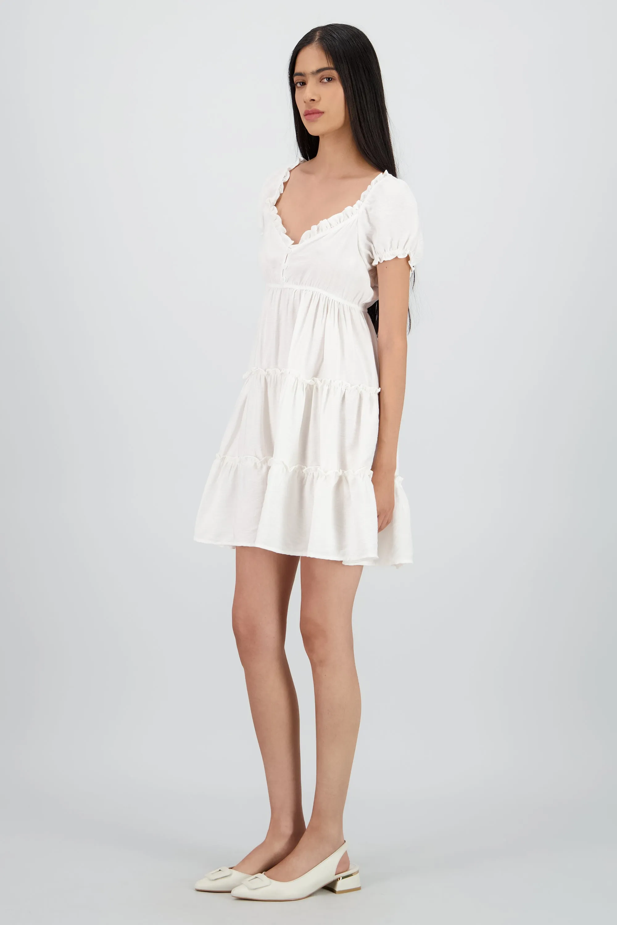 Vestido con detalle de olanes liso sold by Shasa product image thumbnail 3