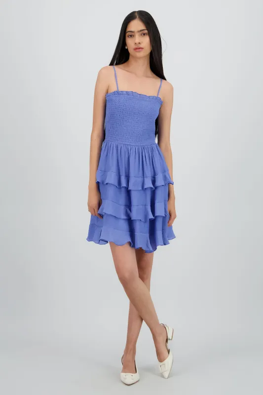 Vestido mini tirantes y olanes sold by Shasa