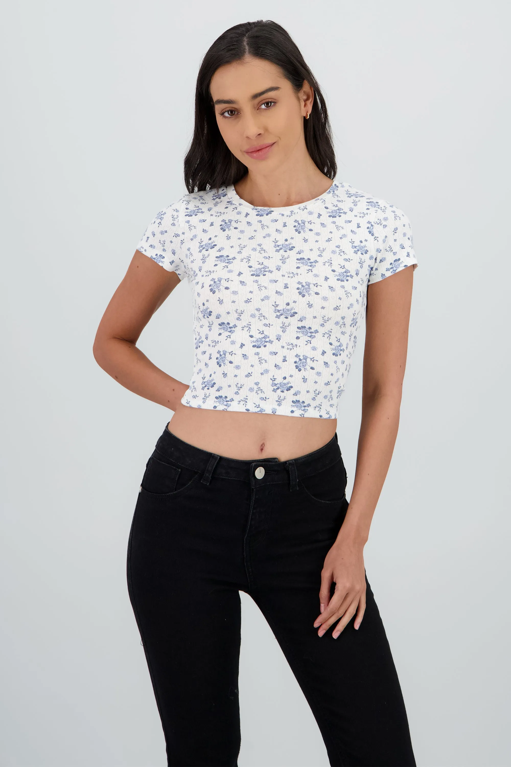 Top manga corta tela pointelle estampado sold by Shasa product image thumbnail 2