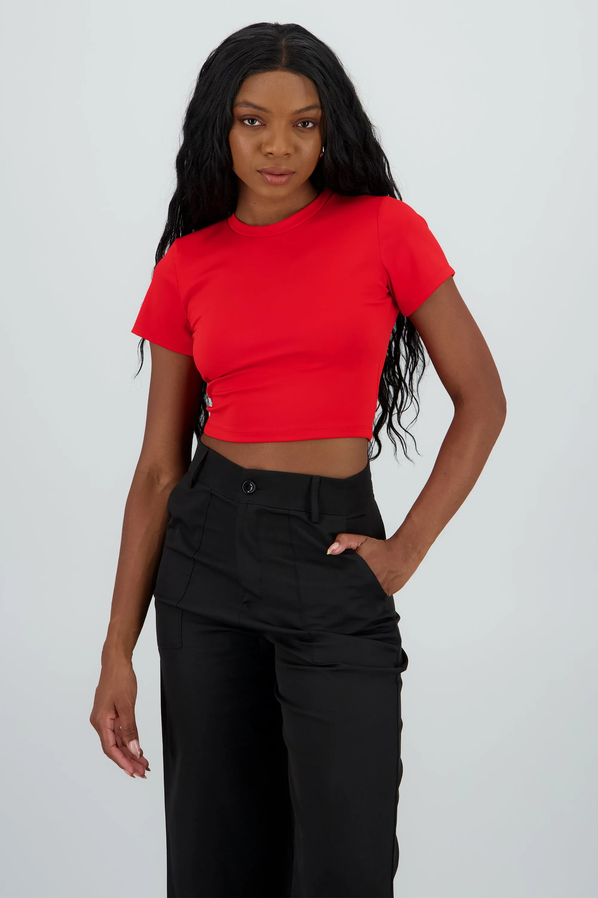 Top manga corta cuello redondo liso sold by Shasa product image thumbnail 2