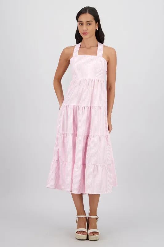 Vestido midi tirantes gruesos olanes sold by Shasa