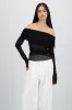 Top off shoulder mesh plisado Hypsters sold by Shasa