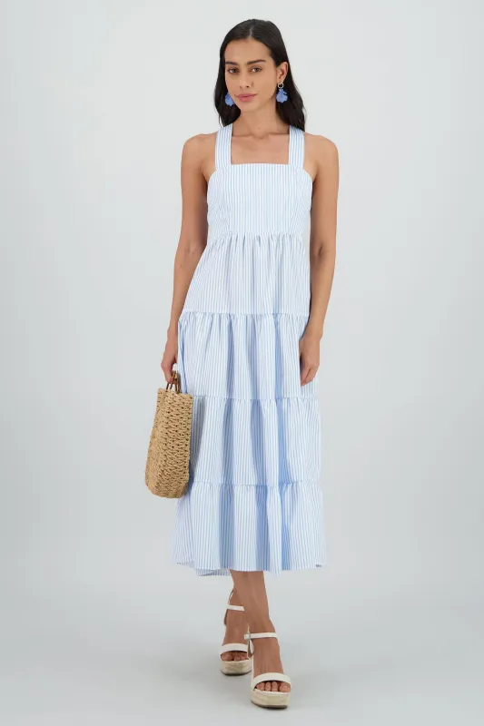 Vestido midi tirantes gruesos olanes sold by Shasa
