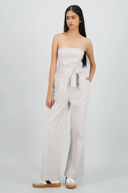 Jumpsuit strapples rayas detalle laso sold by Shasa