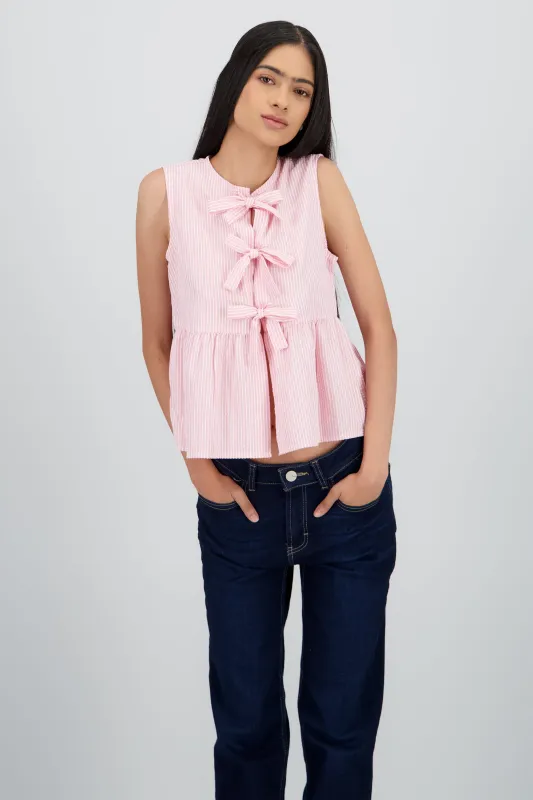 Blusa sin manga detalle olan lazos sold by Shasa