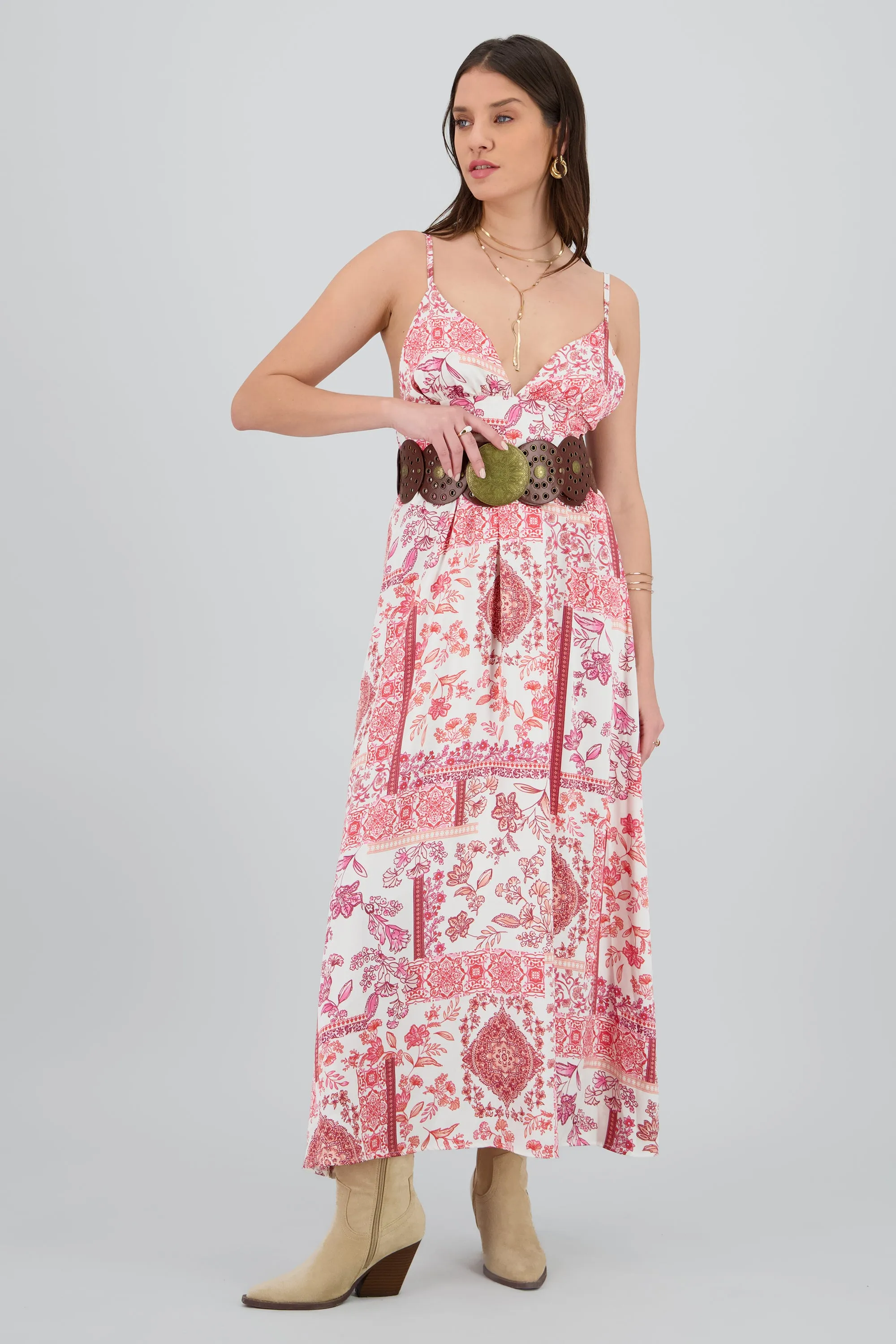 Vestido maxi tirantes estampado flores sold by Shasa product image thumbnail 2