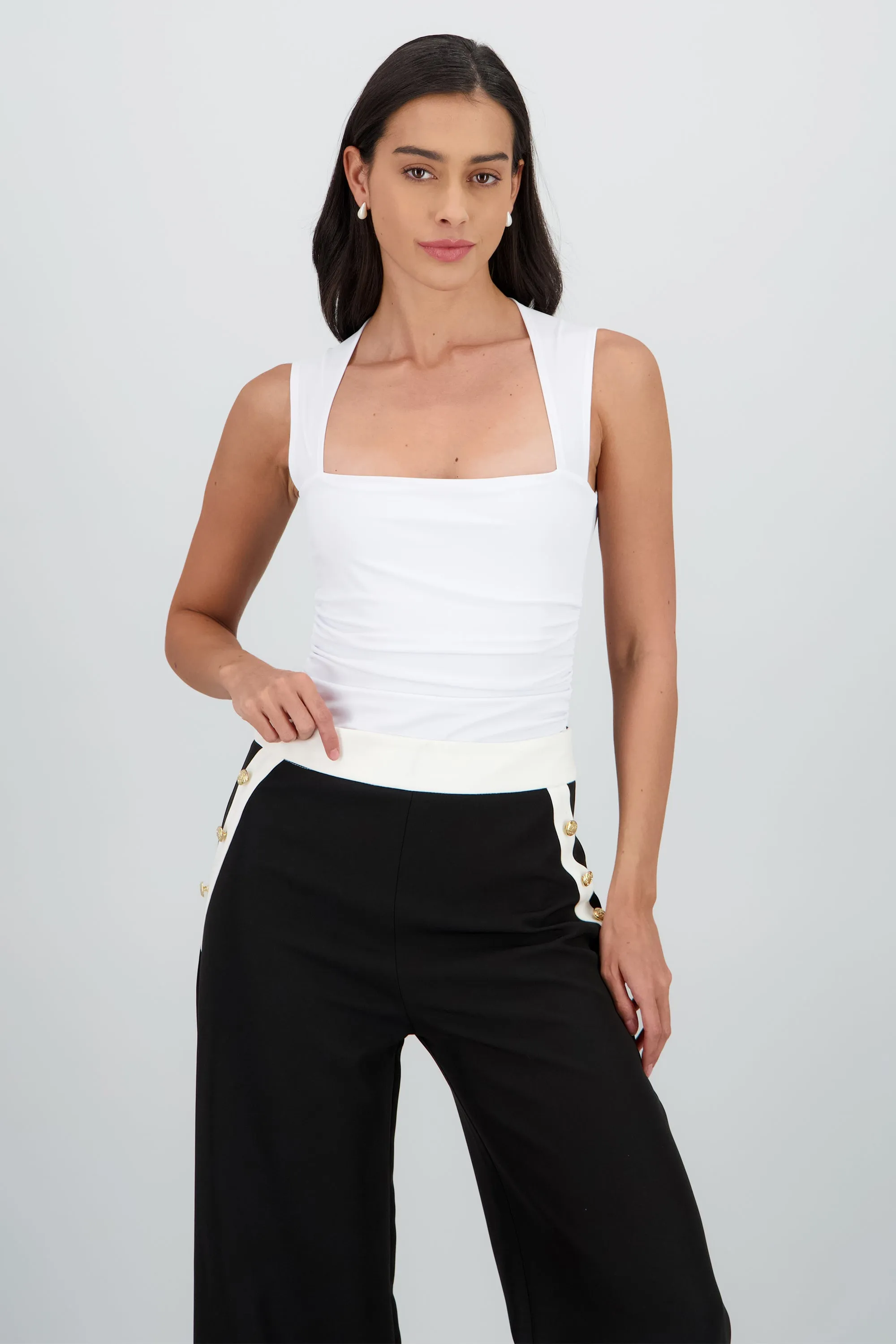 Bodysuit cuello cuadrado sin mangas det drapeado sold by Shasa