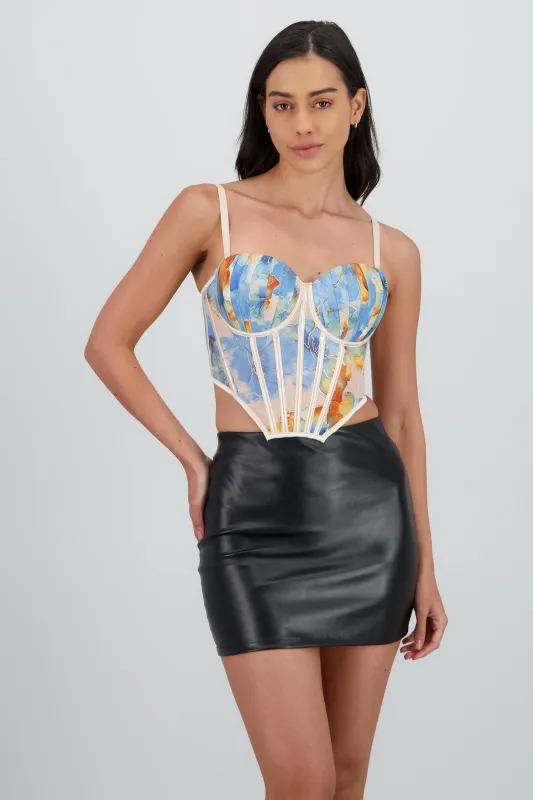 Corset copas estampado flores sold by Shasa