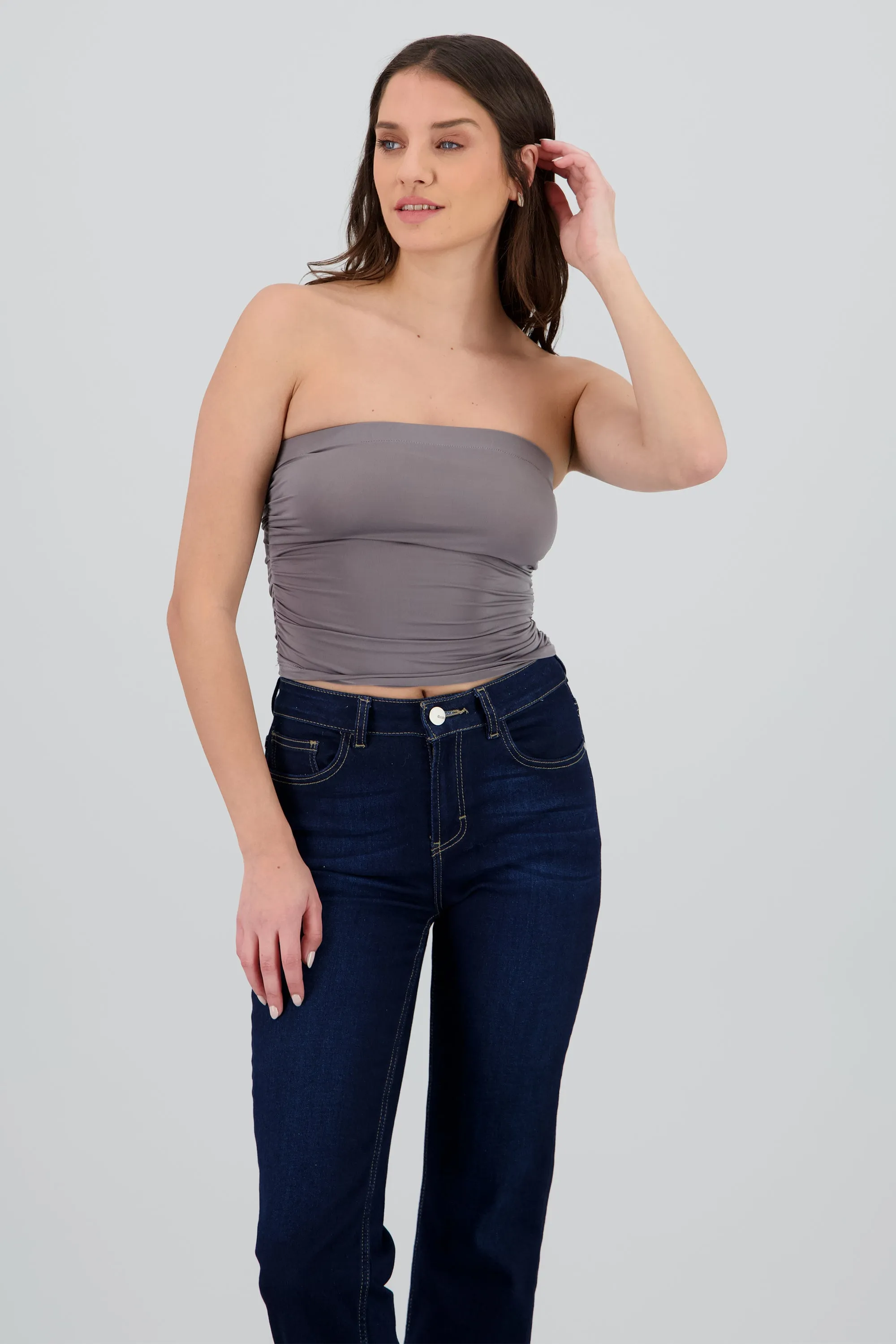 Top tubo drapeado detalle strapless sold by Shasa product image thumbnail 2