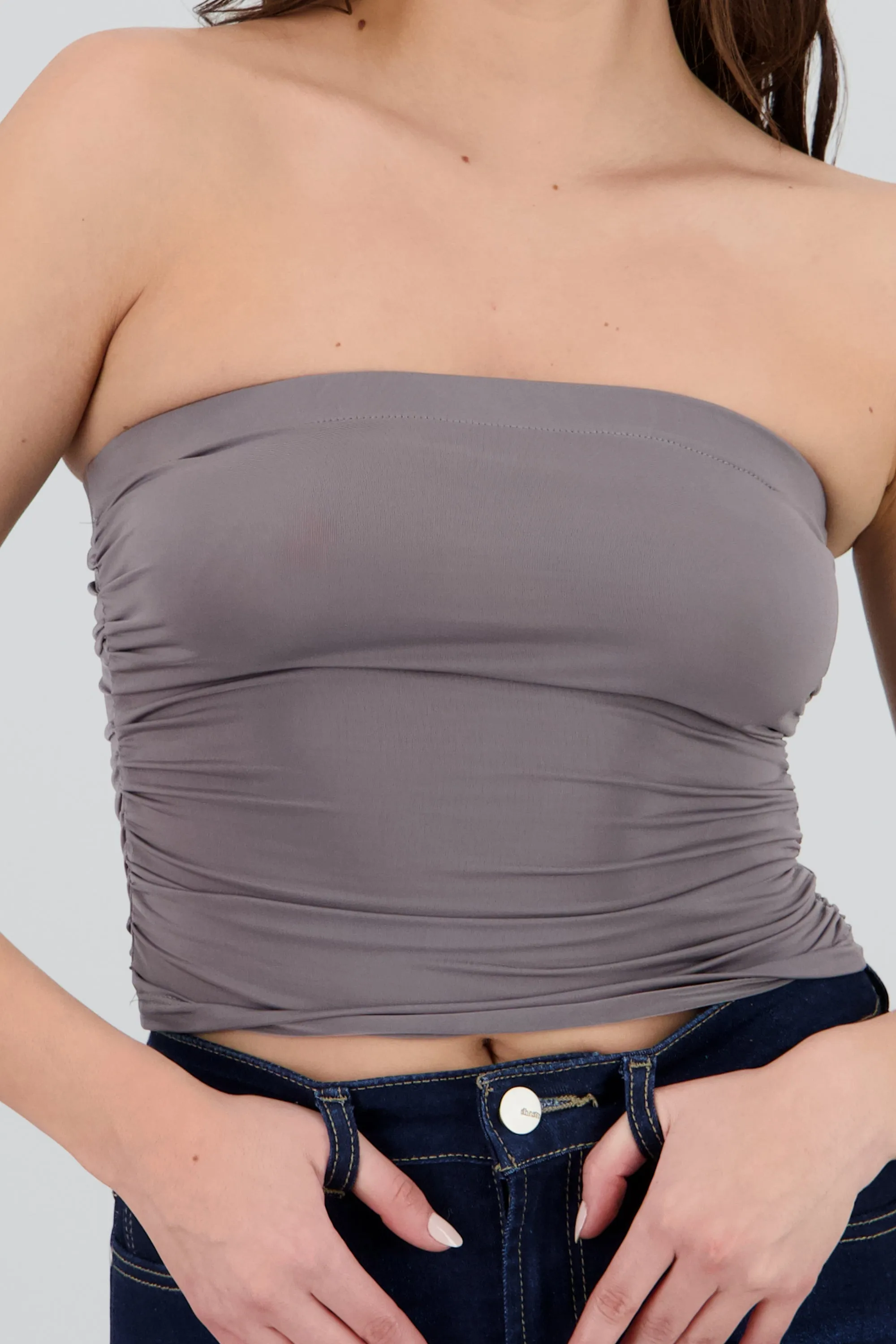 Top tubo drapeado detalle strapless sold by Shasa product image thumbnail 5