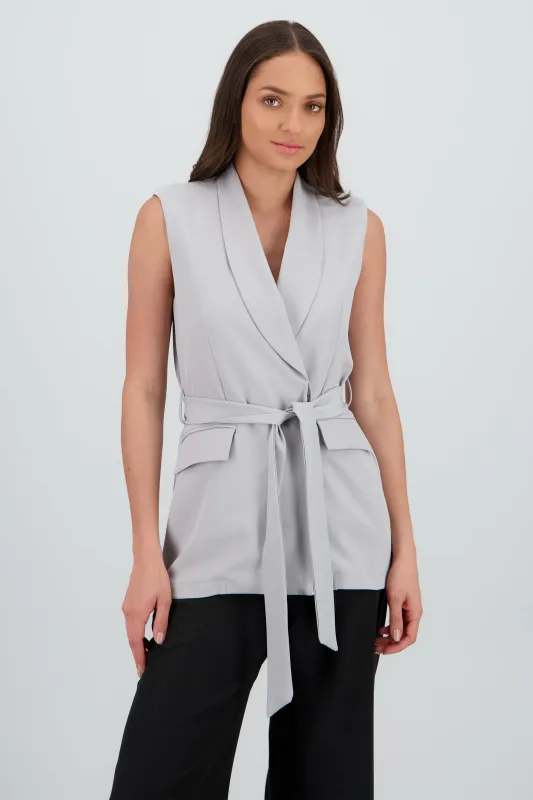 Chaleco largo cinturon sold by Shasa