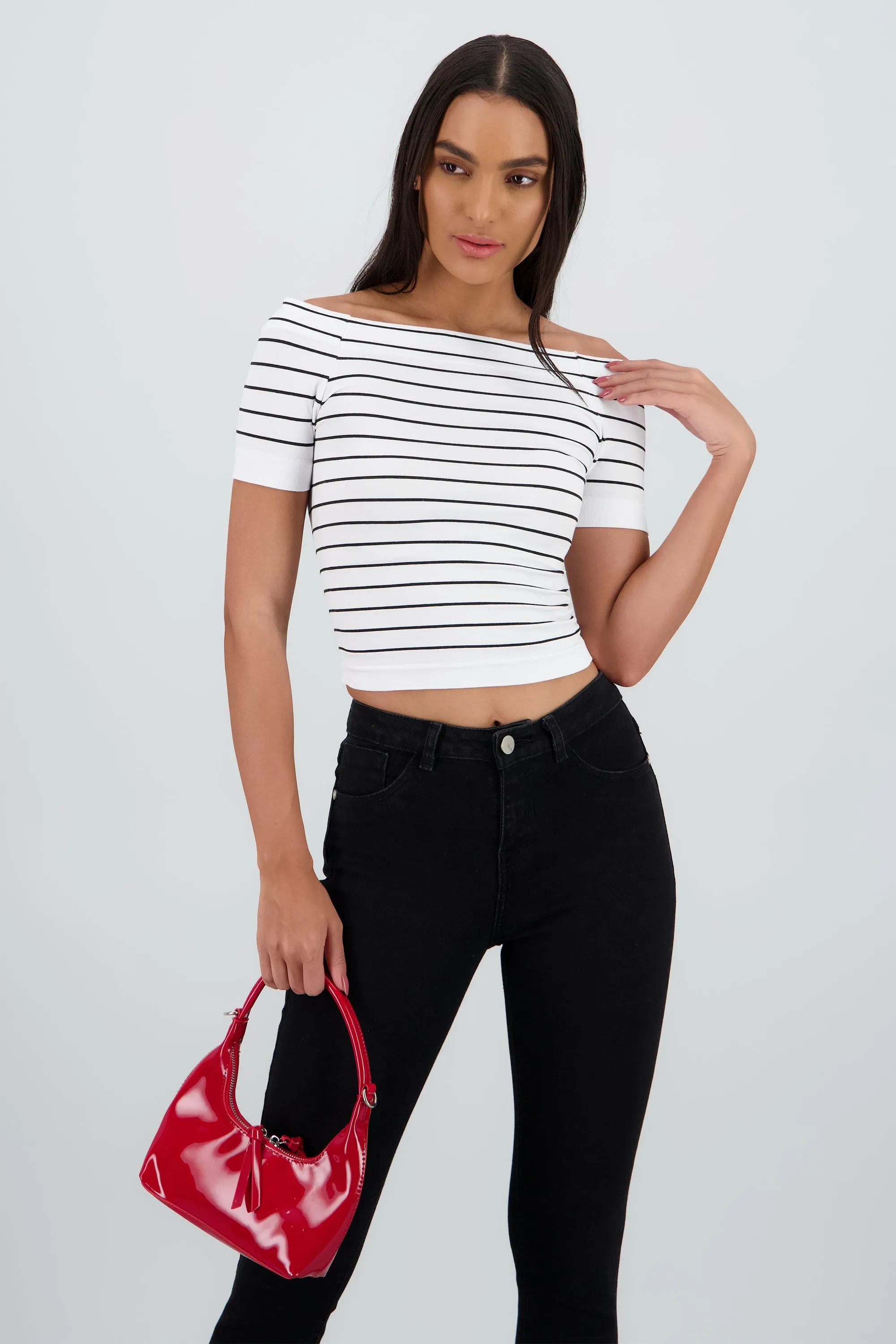 Top rayas off shoulder sold by Shasa