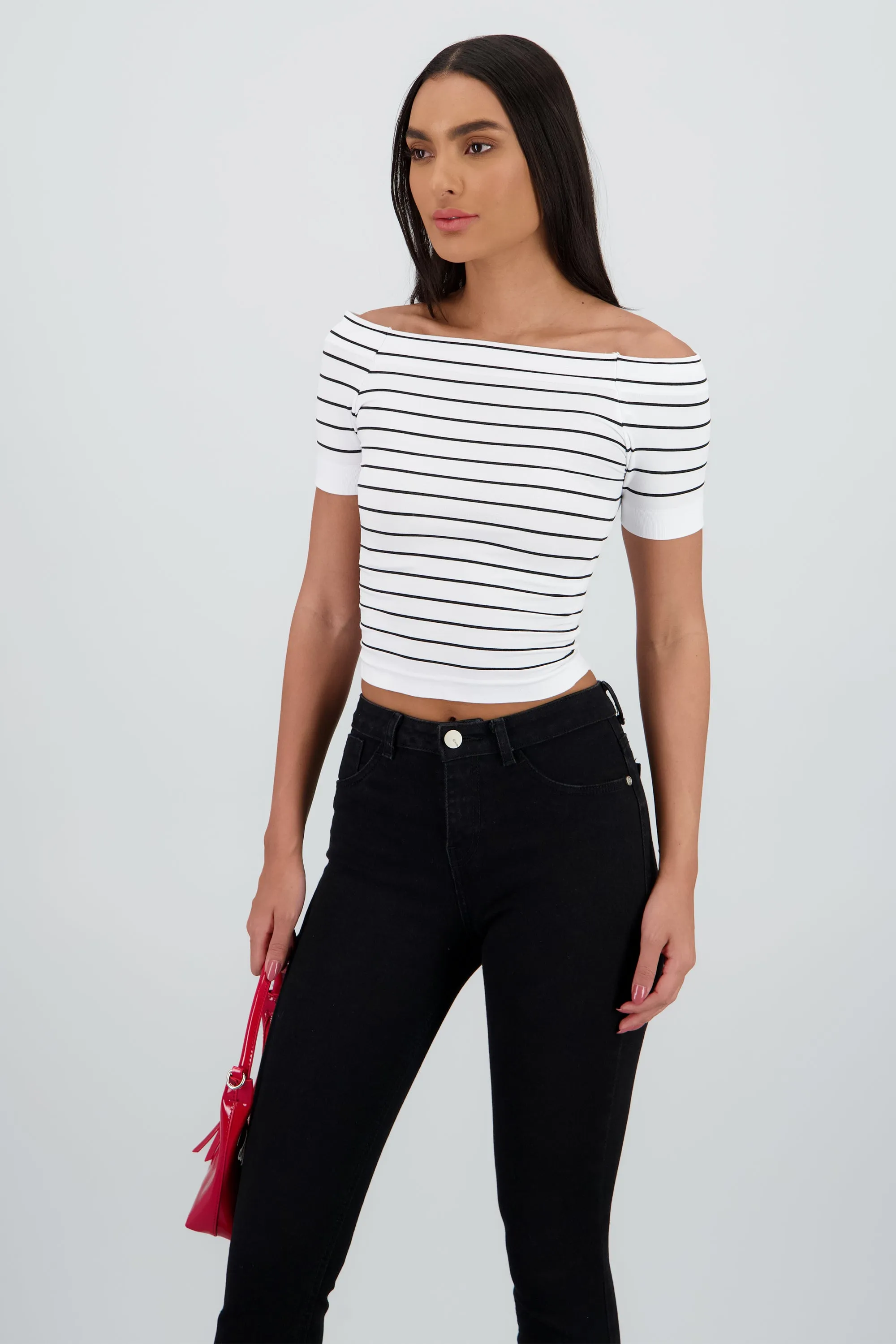 Top rayas off shoulder sold by Shasa product image thumbnail 3