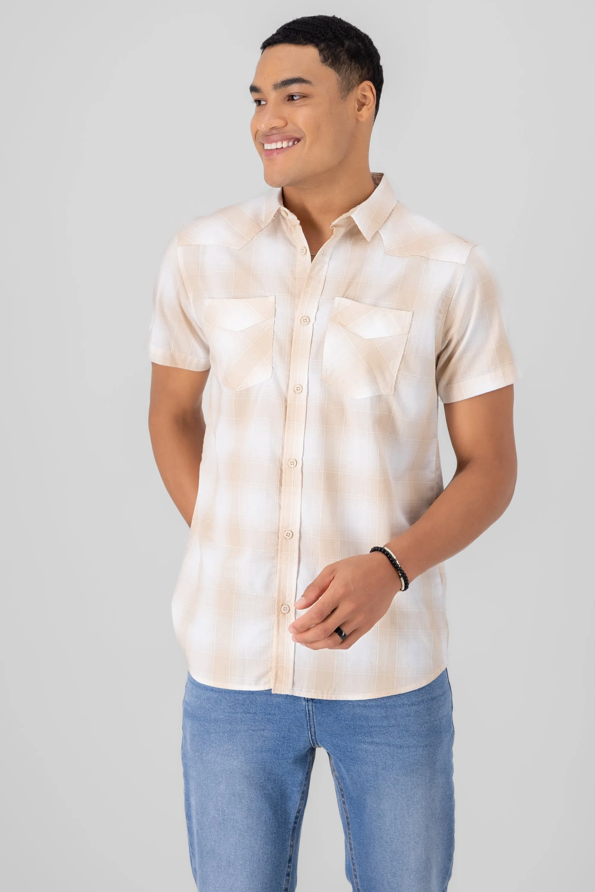 Camisa cuadros manga corta sold by Shasa