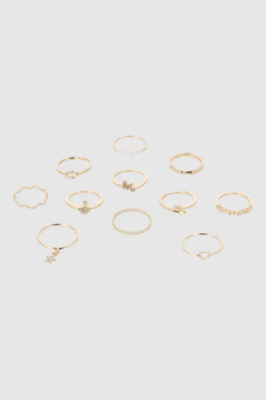 SET 11 ANILLOS MULTI LINEAS sold by Shasa