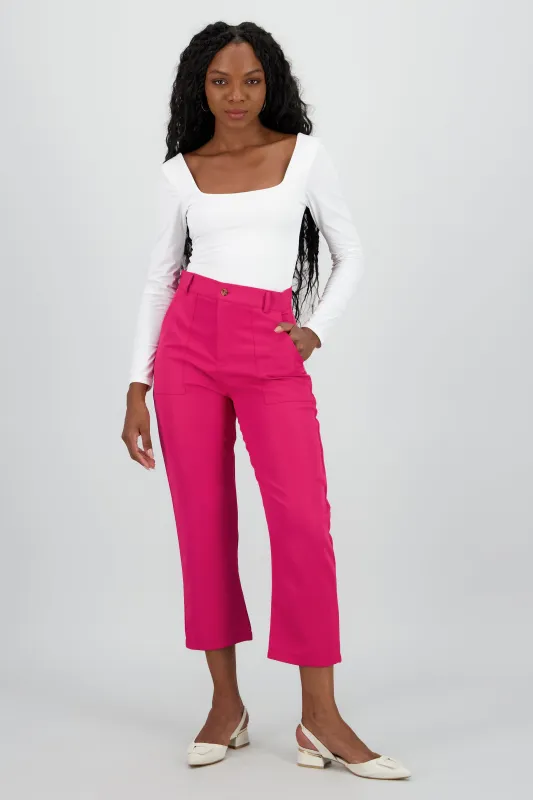 Pantalón Cintura Alta Capri Bolsas sold by Shasa