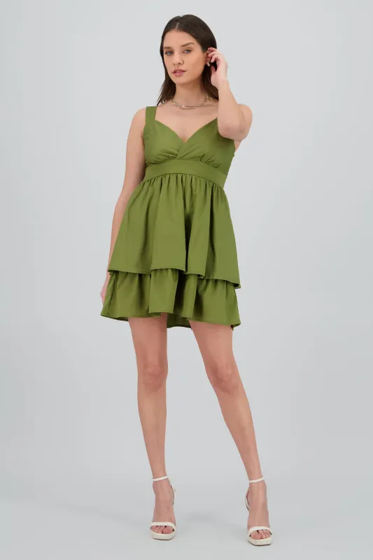 Vestido mini escote cruzado tirantes sold by Shasa