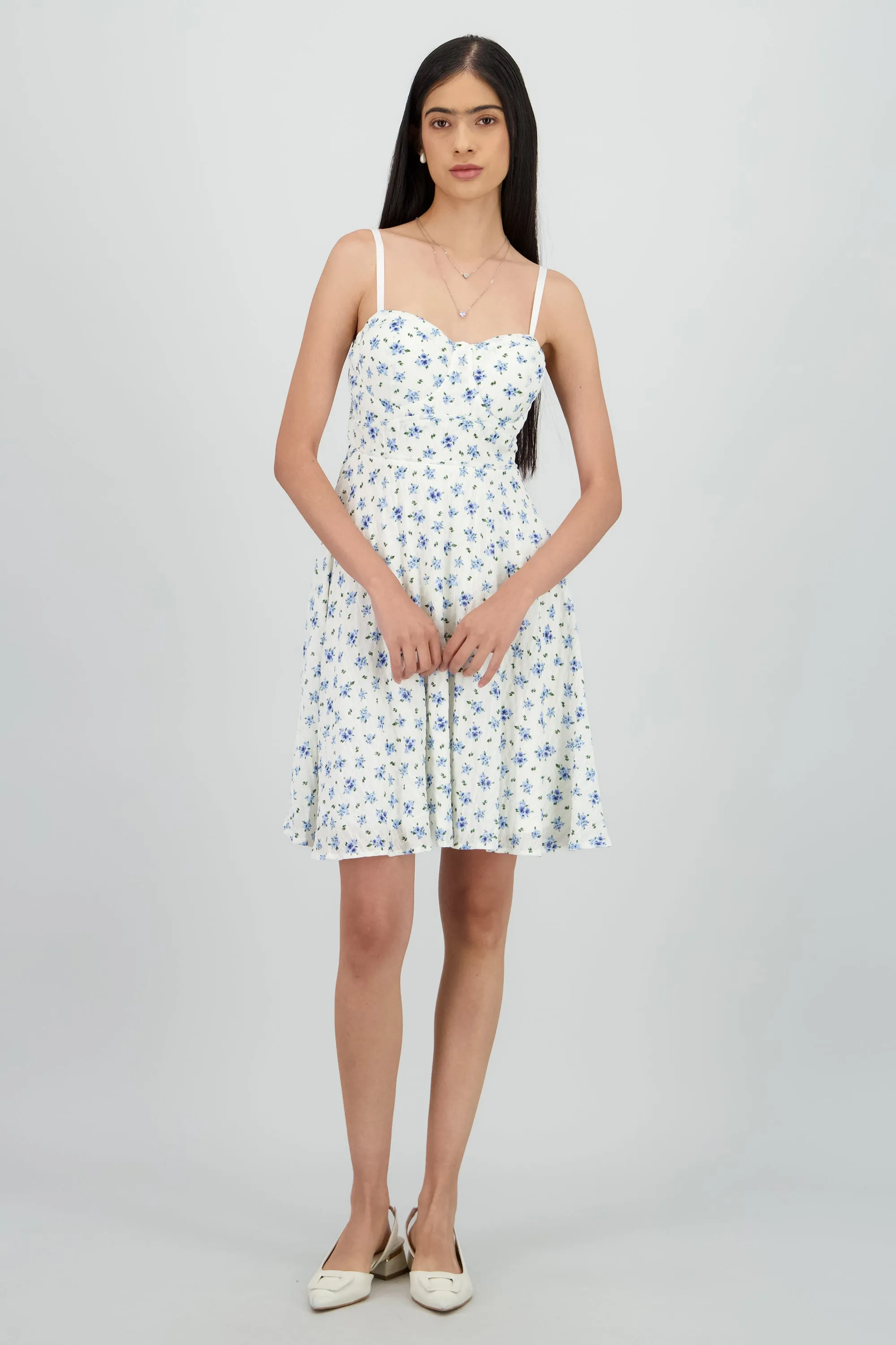 Vestido mini con copas de textura y flores sold by Shasa product image thumbnail 2