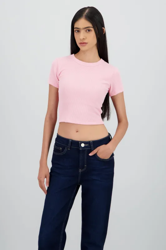 Top corto manga corta rib sold by Shasa